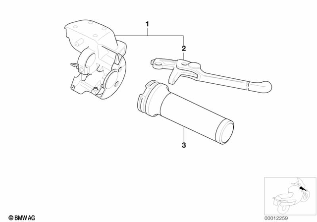 61317680536 - Steering: Heated Grip, Rubber, Chrome, Right for BMW-Motorrad Image