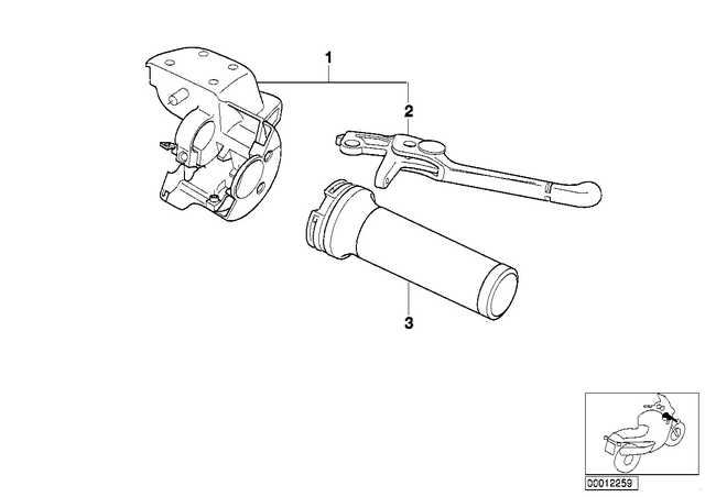 32727650777 - : Control Assembly, Brake, White Aluminum 2 for BMW-Motorrad Image