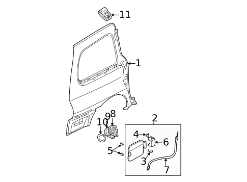 Side Panel & Components for 2003 Kia Sedona #0