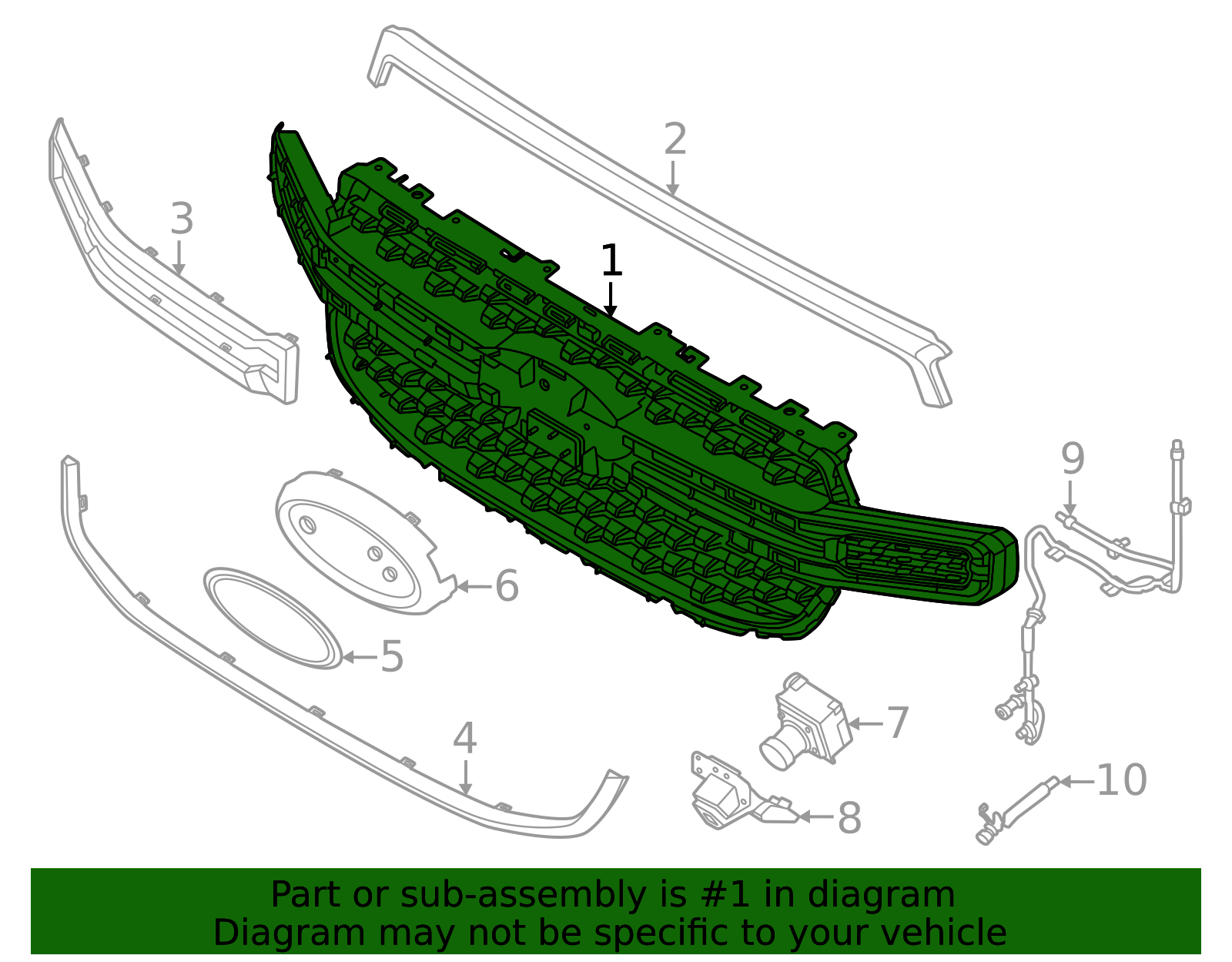 n1wz8200h - Ford Grille | Levittown Ford Parts
