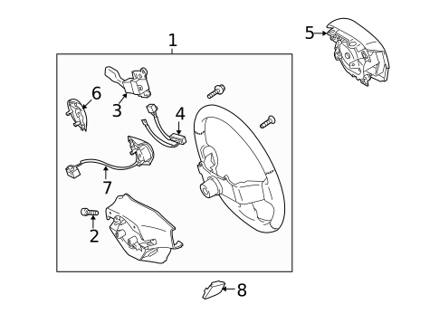 Steering Wheel & Trim for 2009 Pontiac Vibe #1