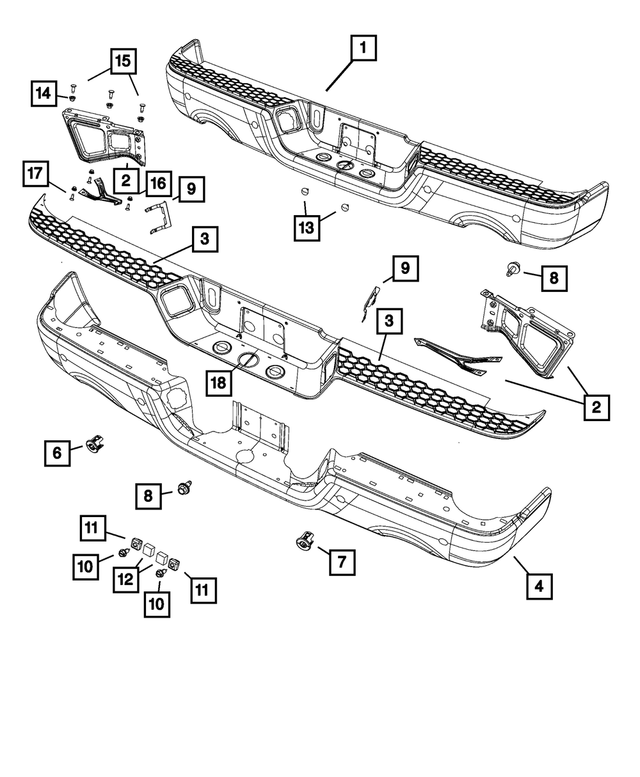 « 6027958 – Frame, Bumper and Fascia : A Emboîter Ecrou pour Mopar Image »