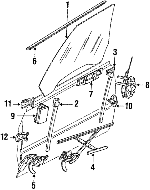 Glass - Front Door for 1994 Subaru Loyale #0