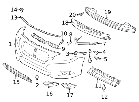 Bumper & Components - Front for 2016 Subaru Legacy #0