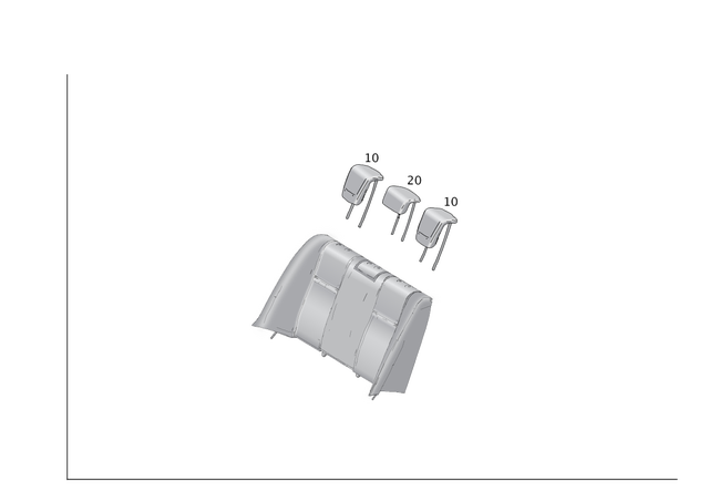 1669703200 - Rear Seat: Head Restraint for Mercedes-Benz: GL350, GL450, GL550, GL63 AMG, GLS350d, GLS450, GLS550, GLS63 AMG Image image