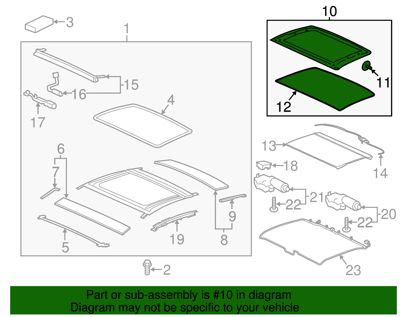 Sunroof Glass - Porsche (9P1-898-516)