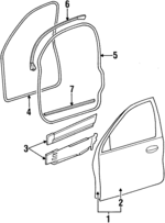 F6DZ5420708D - Body: Weatherstrip for Ford: Taurus | Mercury: Sable Image