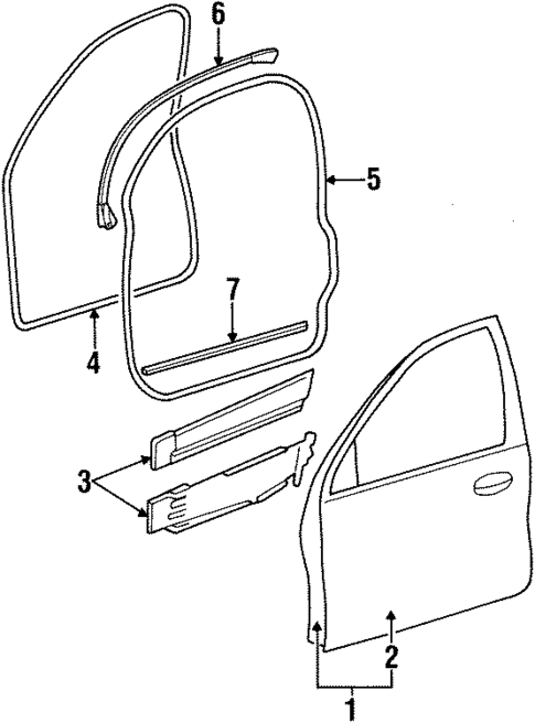 Door & Components for 1996 Ford Taurus #1