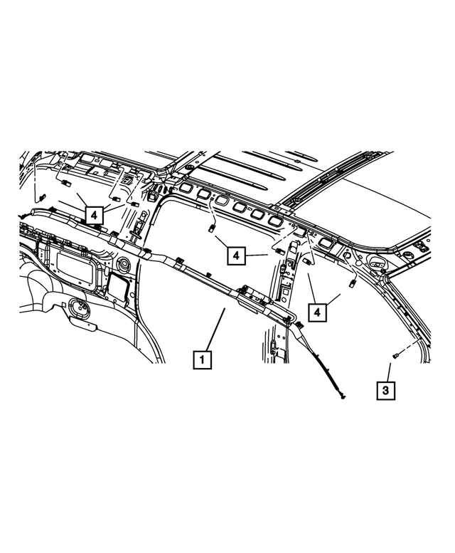 52029344AG - Restraints: Side Curtain Air Bag, Right for Mopar Image image