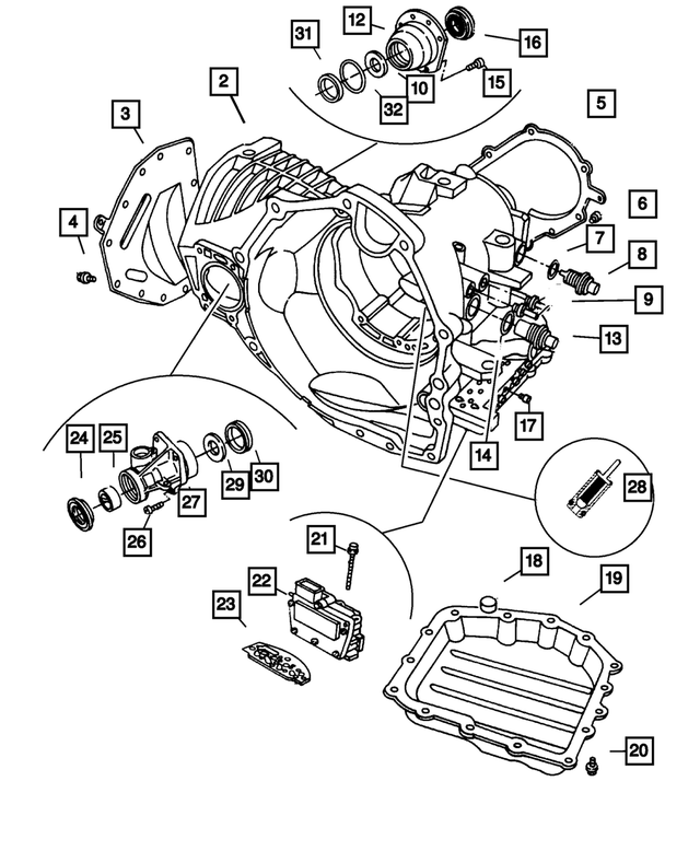 4883522AE - Automatic Transaxle 4 Speed: Transaxle Case for Mopar Image