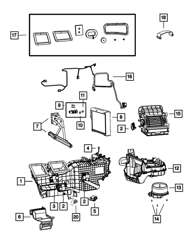 68197458AC - Air Conditioners and Heaters: Distribution Housing for Mopar Image
