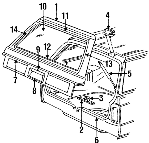 Exterior Trim - Lift Gate for 1986 Dodge Aries #0