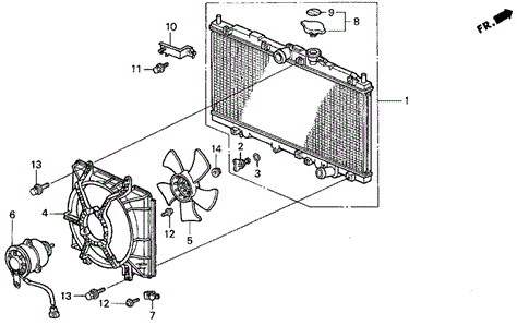 Radiator (Denso) (1) for 1999 Acura CL #0