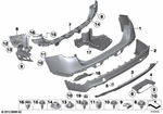 51128039898 - Vehicle Trim: Bumper Trim Panel, Primed, Rear for BMW Image