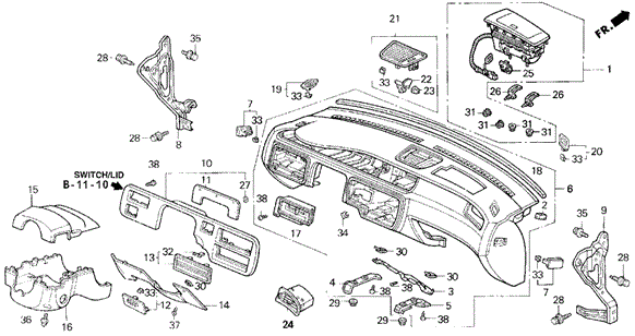 Instrument Panel for 1995 Honda Civic #0