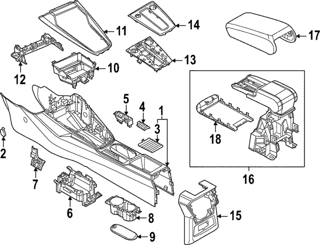 8Y1863241A4PK - Body: Console Body for Audi Image