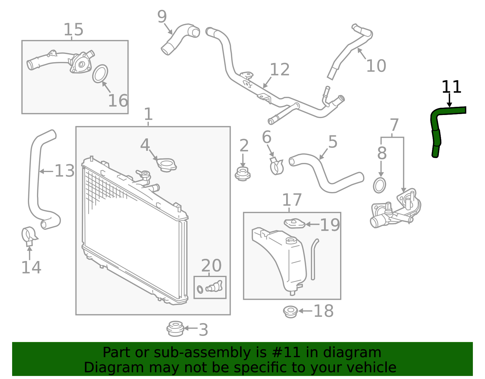 16264-0P020 - Engine Coolant Hose 2017-2024 Toyota | Longo Toyota Parts