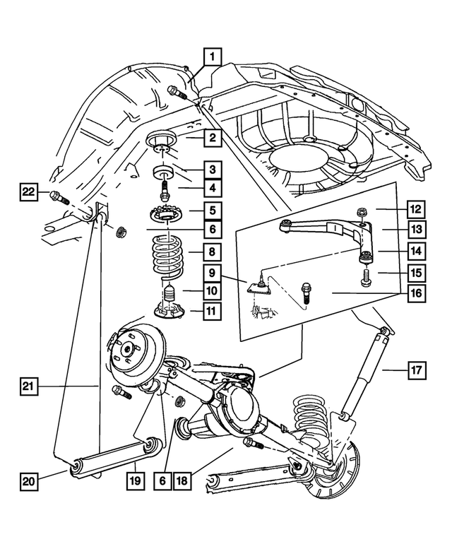 « 52088345 – Rear Suspension : Suspension Ressort pour Mopar Image »