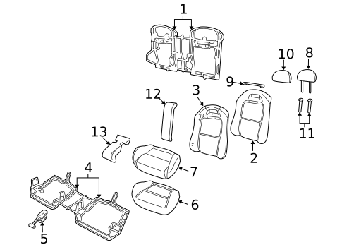 Rear Seat Components for 2006 Pontiac GTO #0