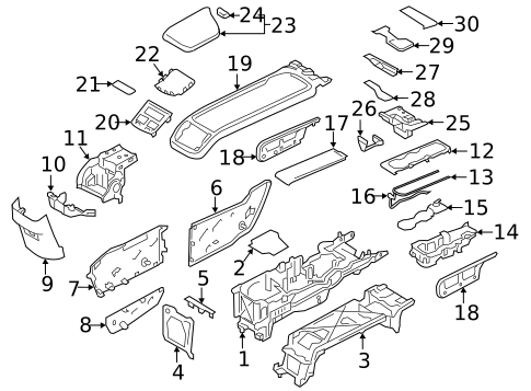 Center Console for 2023 Volvo V60 #0