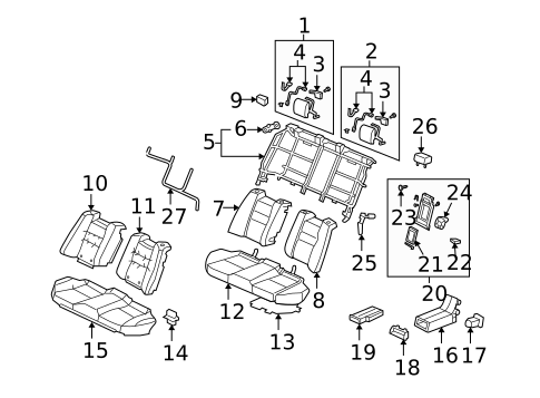 Rear Seat Components for 2007 Acura RL #0