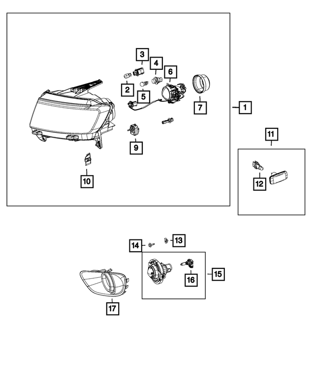 68185340AC - : Headlamp, Right, Export for Jeep: Compass Image