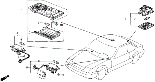 Interior Light for 1991 Honda Prelude #0