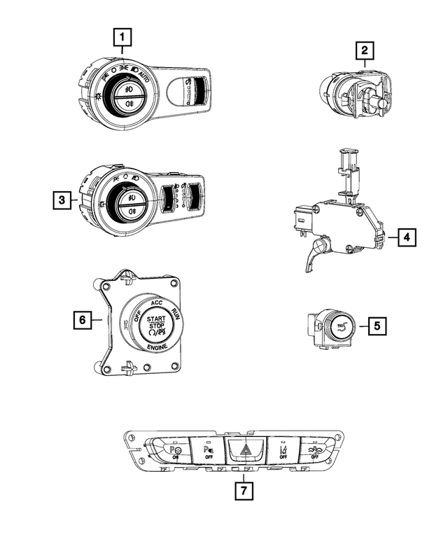 « 68156030AA –  : Réglage De Projecteur Commutateur pour Mopar Image »