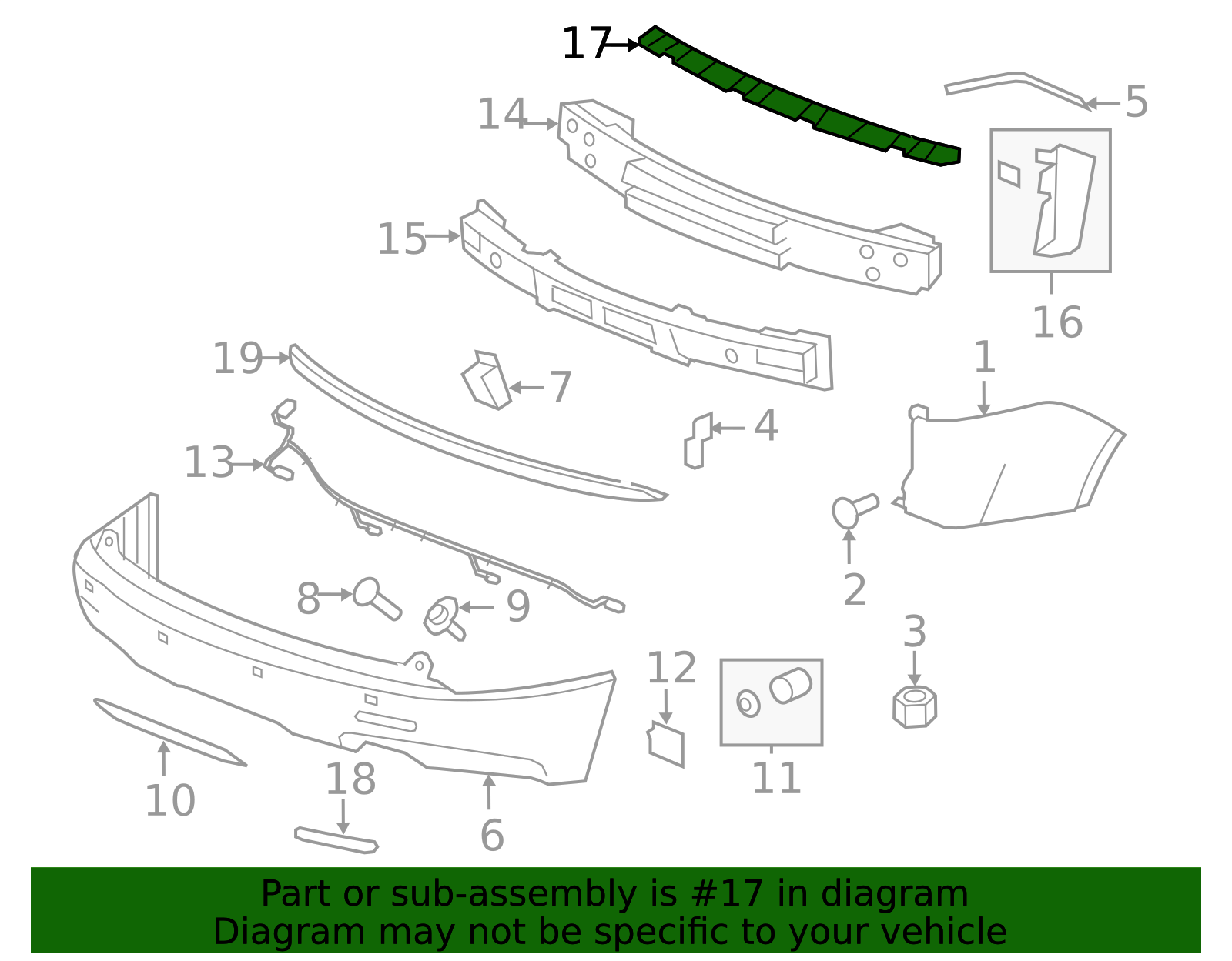 2007-2012 GMC Acadia Rear Bumper Fascia Support 25901398 GM ...