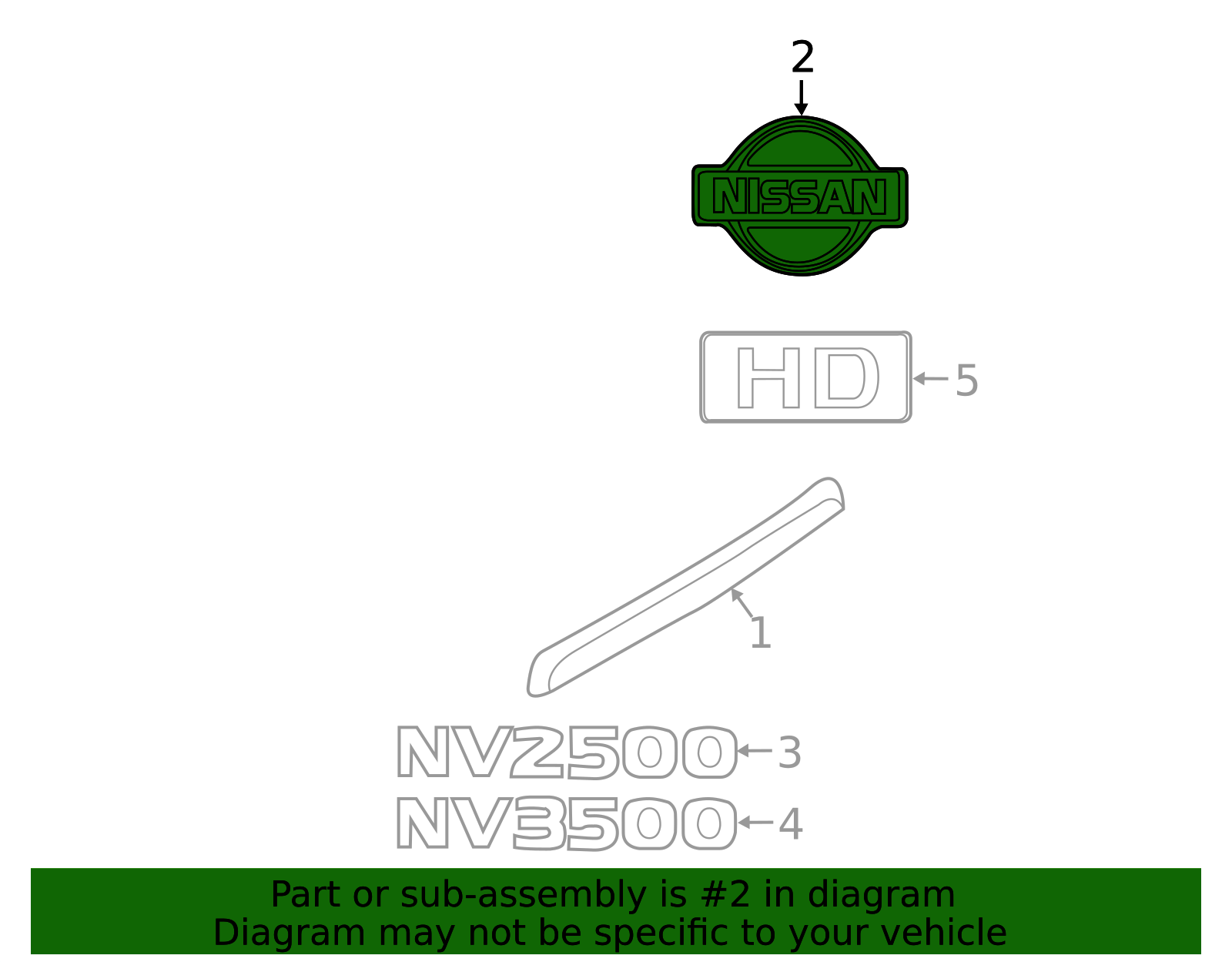 93495-1PA0A - Door Emblem 2012-2021 Nissan | Official Nissan Parts Store