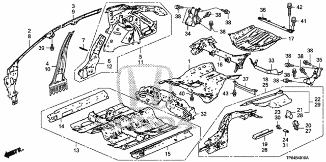 Floor - Inner Panel for 2012 Honda Crosstour #0