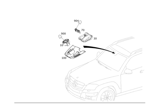 Sensors, Camera and Switches Behind Windshield for 2012 Mercedes-Benz GLK350 #0
