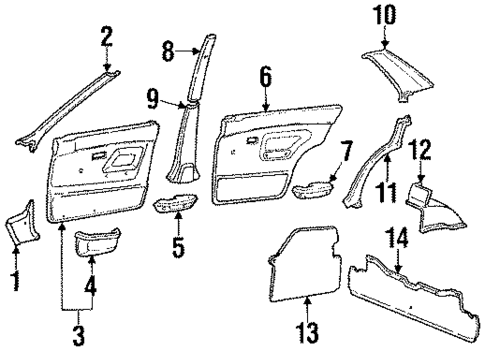 Interior Trim for 1988 Mitsubishi Mirage #0