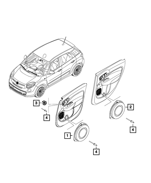Radio, Antenna, Speakers, DVD, and Video systems for 2015 Fiat 500L #2