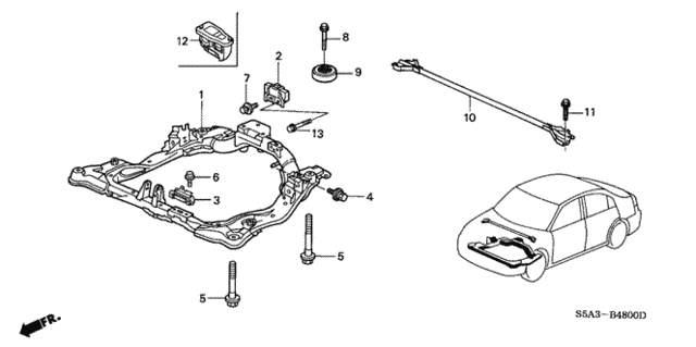 Rear Beam for 2002 Honda Civic #0