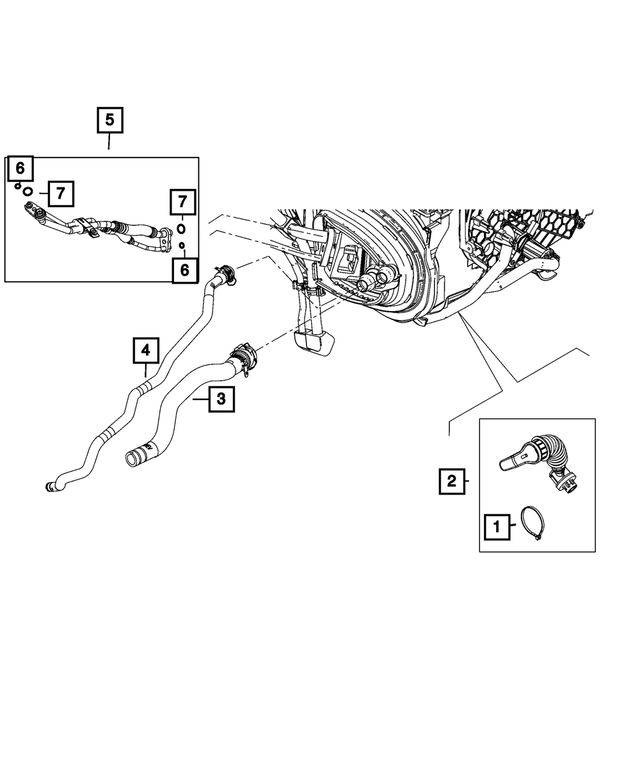 68498768AA - : Heater Supply And Return Hose for Mopar Image