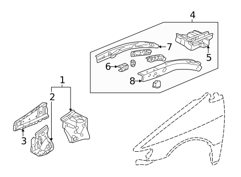 Structural Components & Rails for 2003 Honda Odyssey #0