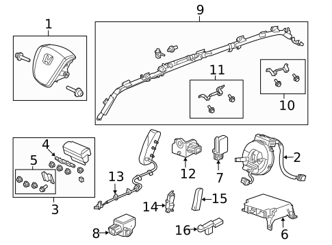 Air Bag Components for 2011 Honda Pilot #0