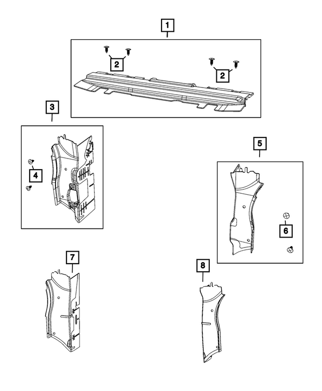 68292728AA - Cooling: Radiator Seal for Mopar Image