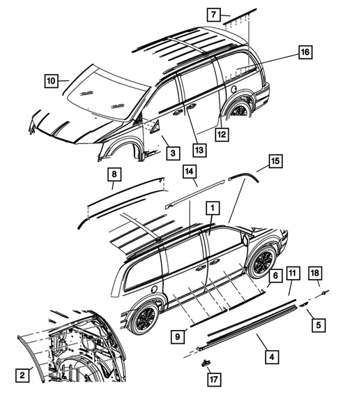 Moldings and Ornamentation for 2011 Dodge Grand Caravan #0
