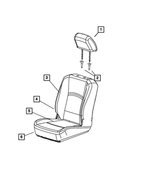 1RT35DK2AA - Interior Trim: Front Headrest for Dodge: Ram 1500, Ram 2500, Ram 3500 | Ram: 1500, 2500, 3500 Image