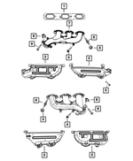 53013876AA - 4.0L Gas; Engine: Exhaust Manifold Shield, Lower, Right for Mopar Image
