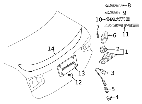 Exterior Trim - Trunk for 2021 Mercedes-Benz A 35 AMG&reg; #0