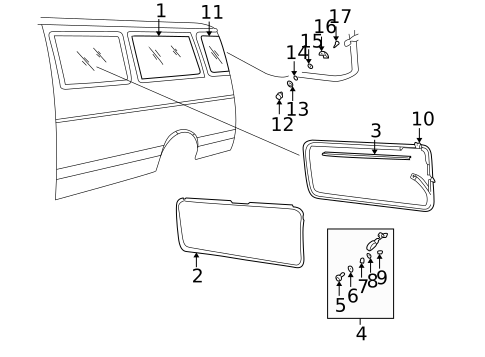 Glass - Side Panel for 2003 Dodge Ram 3500 Van #0