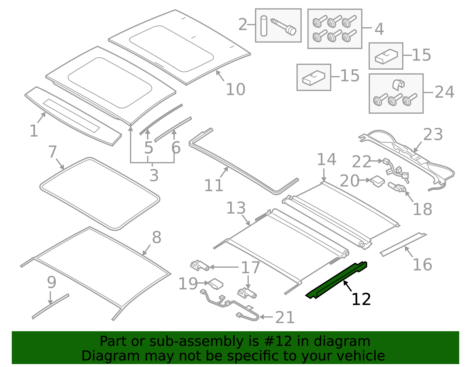 2017-2026 Porsche Panamera Sunroof Cover Guide 971-898-021 | OEM