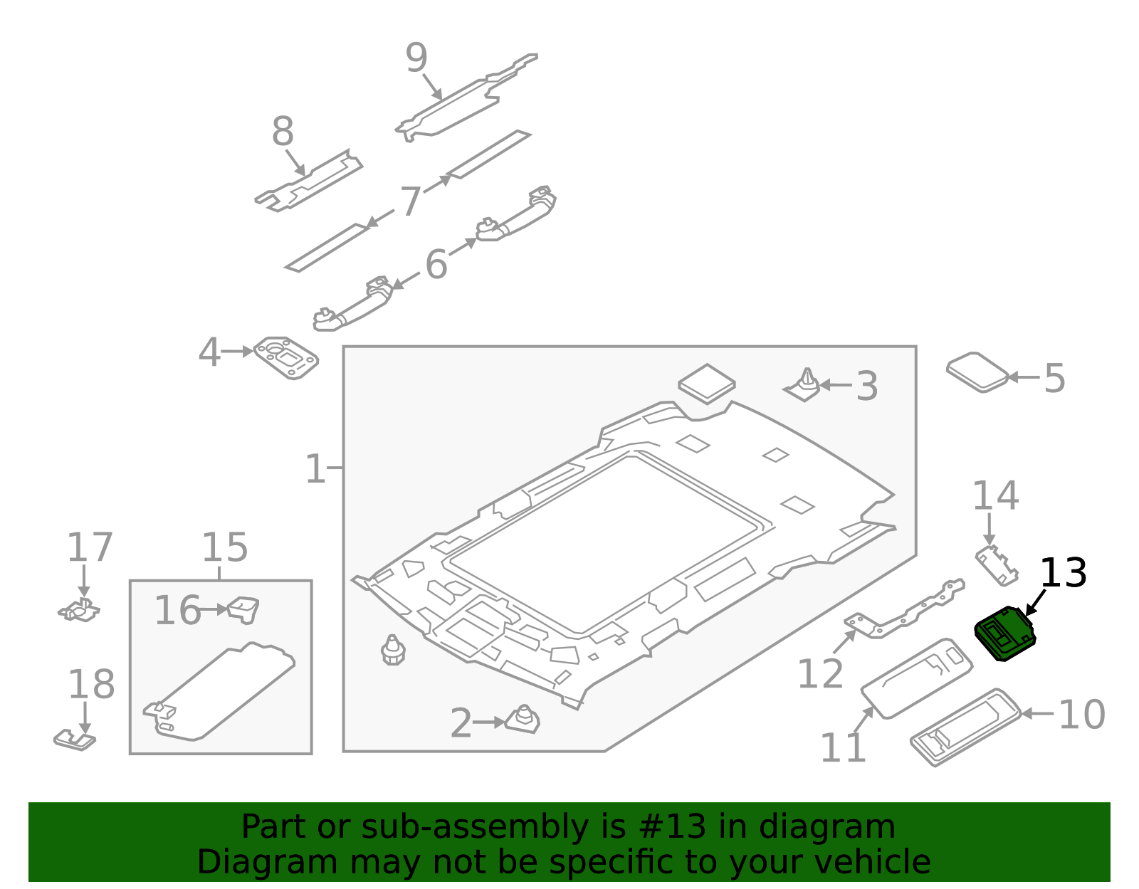 Autonation Range Rover LR108699 - High-Quality Courtesy Light for 2018-2022 Land Rover Range ...