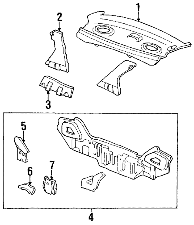 66500SW5A01ZZ - Body: Package Tray for Acura Image