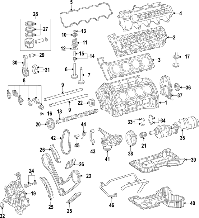 1130100006 - Engine: Cylinder Block for Mercedes-Benz Image