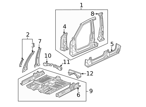Center Pillar for 2001 Honda CR-V #0