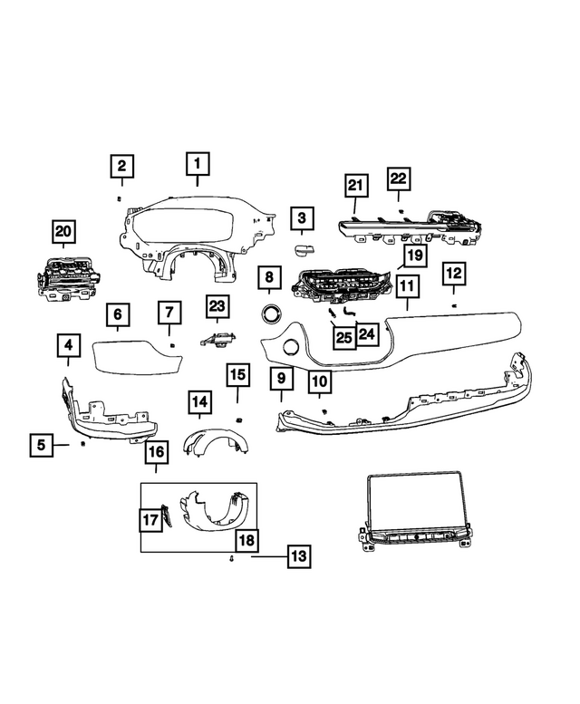 « 7AQ57SZLAC –  : Panneau D`instruments Encadrement pour Mopar Image »